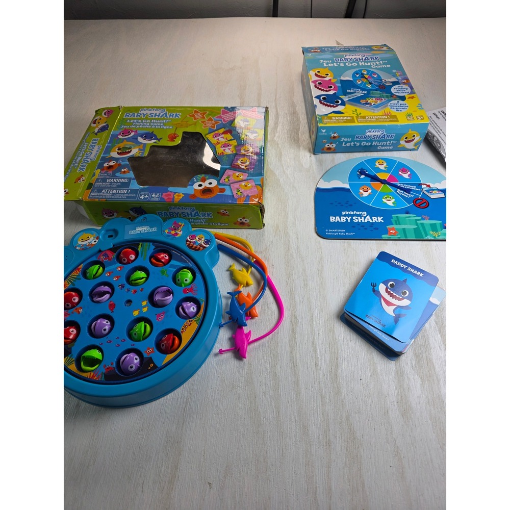 2 Pinkfong Baby Shark Lets Go Hunt Fishing Game Musical Motorized Toy Kids Game